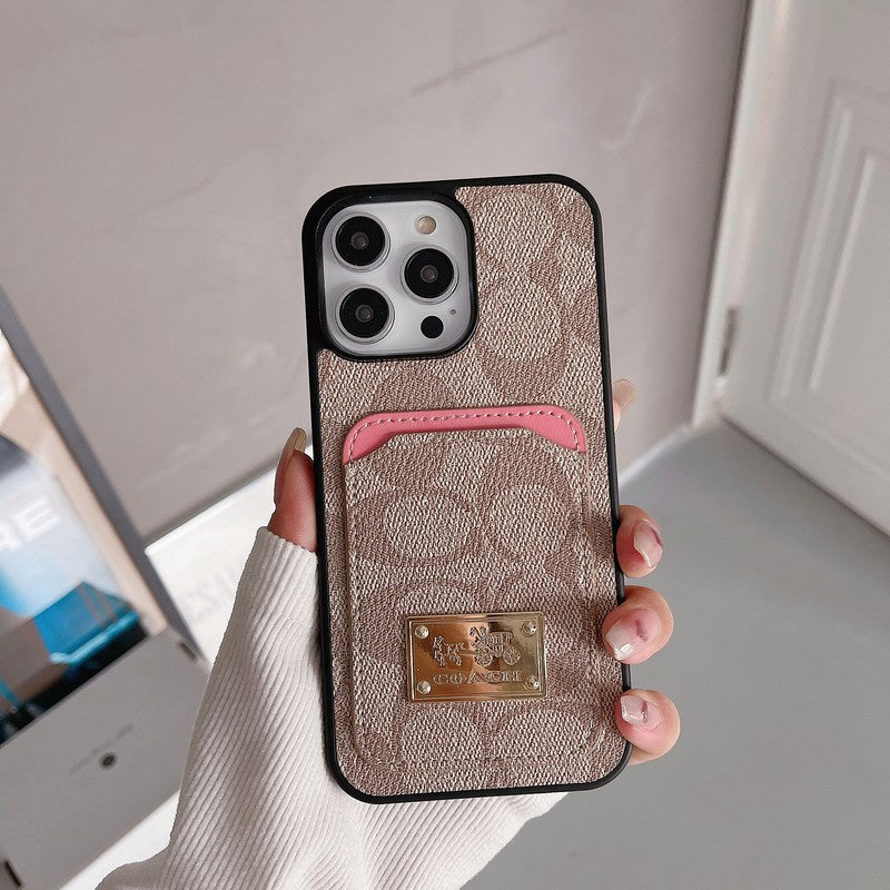 Klassische iPhone-Hülle aus Leder mit Kartenetui