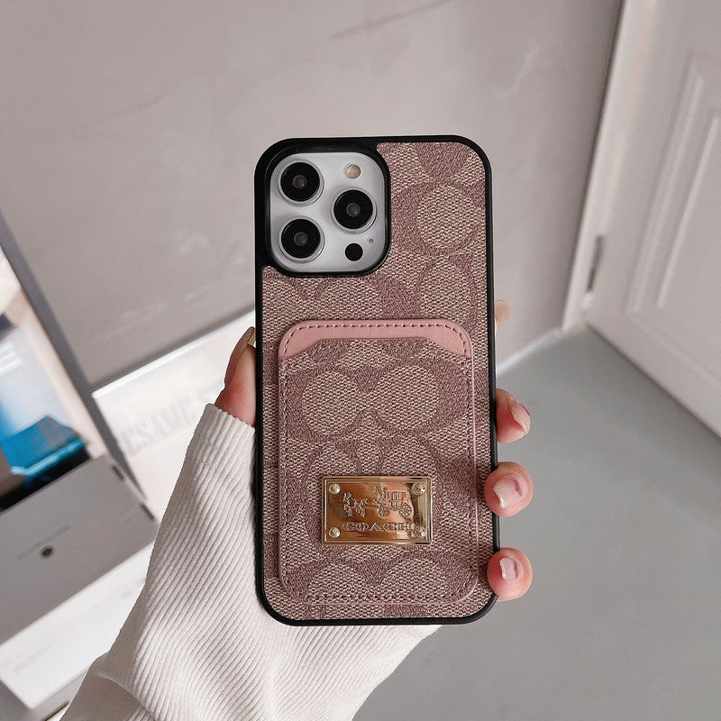 Klassische iPhone-Hülle aus Leder mit Kartenetui