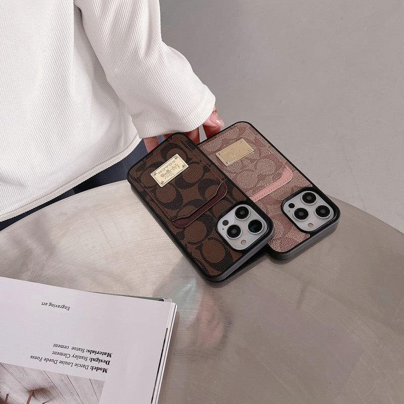 Klassische iPhone-Hülle aus Leder mit Kartenetui