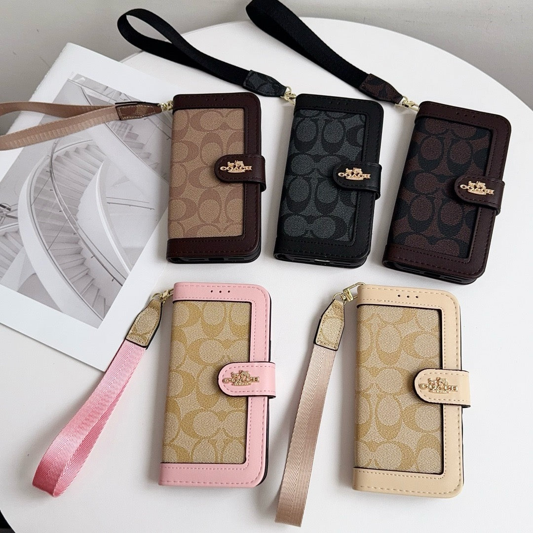 Pouzdro na iPhone s pouzdrem na kartu a popruhem CO Luxury Pattern Wallet