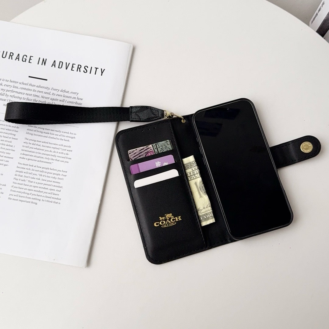 Pouzdro na iPhone s pouzdrem na kartu a popruhem CO Luxury Pattern Wallet