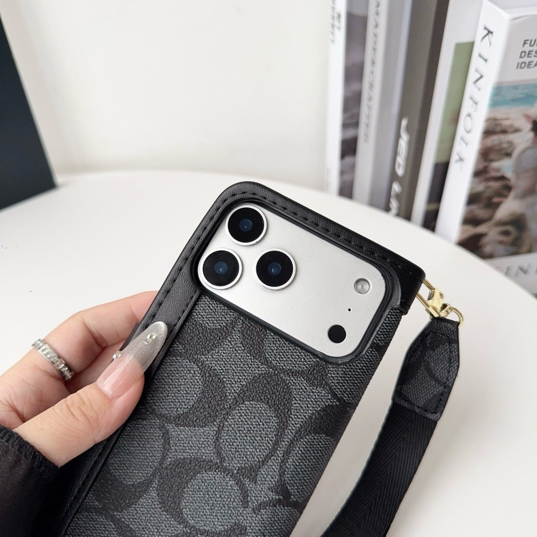 Pouzdro na iPhone s pouzdrem na kartu a popruhem CO Luxury Pattern Wallet