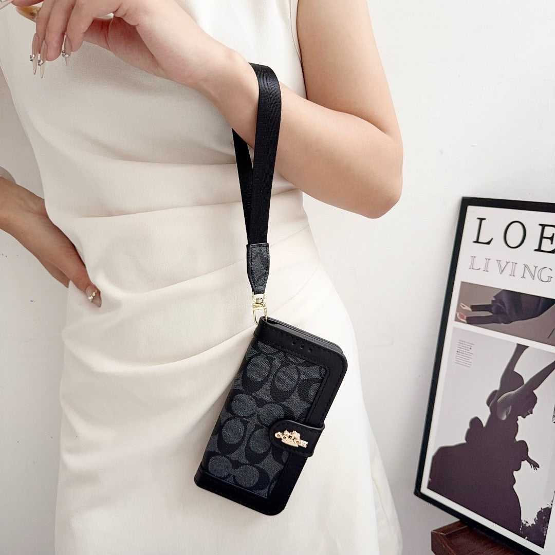 Pouzdro na iPhone s pouzdrem na kartu a popruhem CO Luxury Pattern Wallet