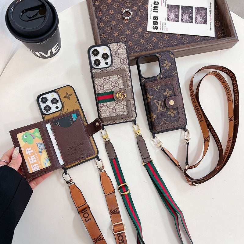 Premium kortveske Crossbody iPhone-deksel