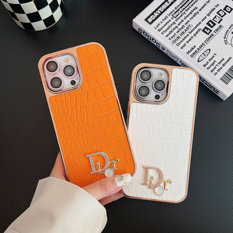 Fashion Diamond Logo Rose Guld iPhone etui