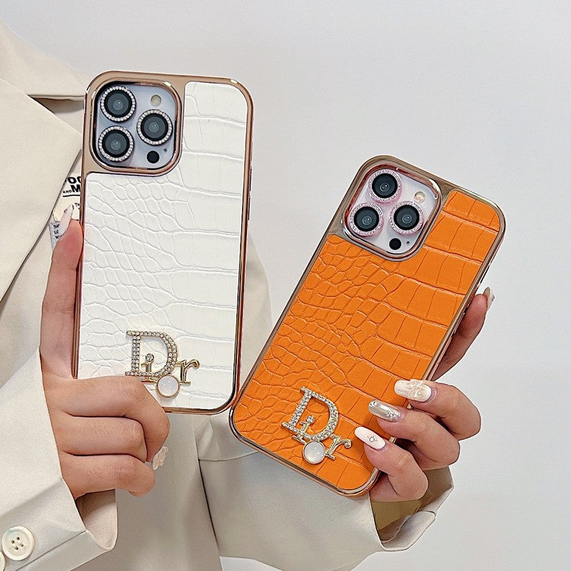 Fashion Diamond Logo Rose Guld iPhone etui