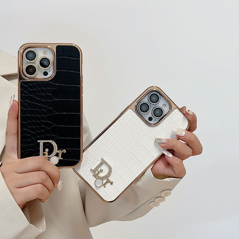 Fashion Diamond Logo Rose Guld iPhone etui