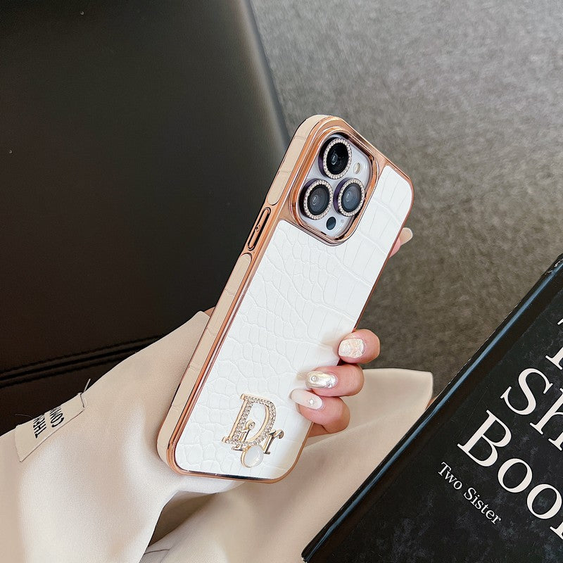 Fashion Diamond Logo Rose Guld iPhone etui