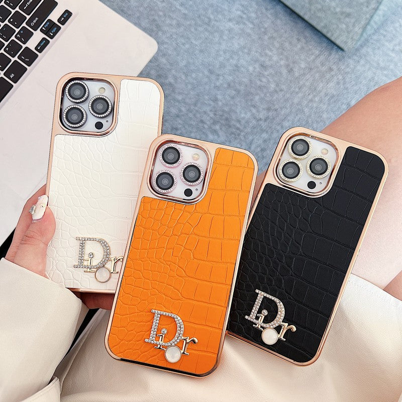 Fashion Diamond Logo Rose Guld iPhone etui