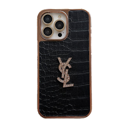 Custodia per iPhone in pelle color oro rosa Saint Color
