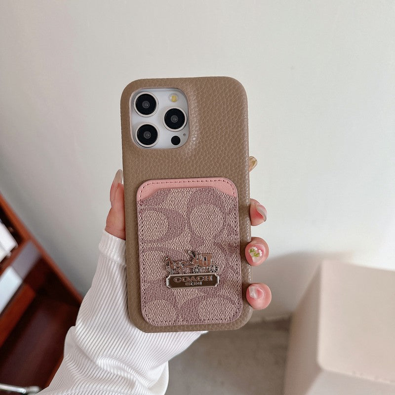 Klassische iPhone-Hülle aus Leder mit Kartenetui