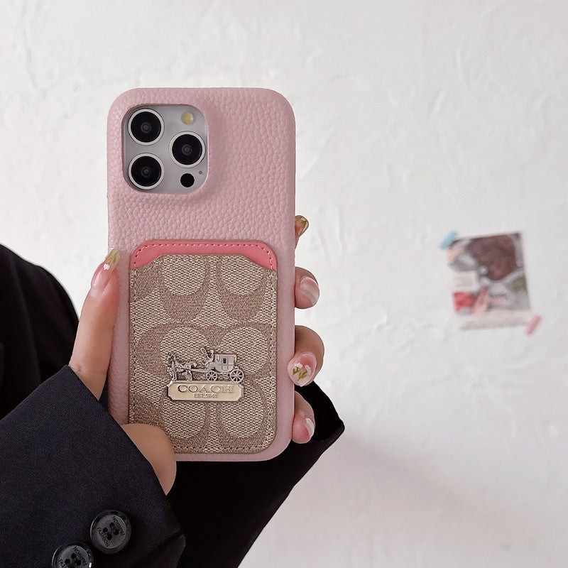 Klassische iPhone-Hülle aus Leder mit Kartenetui