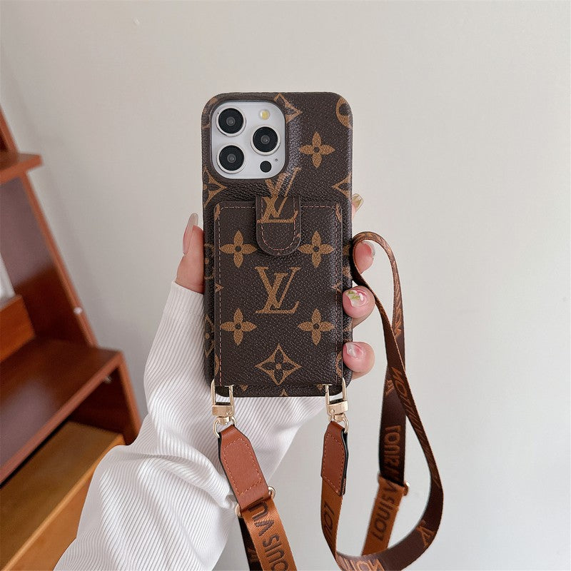 Luxusní Card Bag Crossbody Chain Case na iPhone