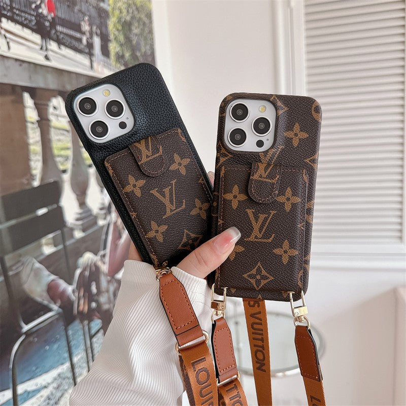 Luxusní Card Bag Crossbody Chain Case na iPhone