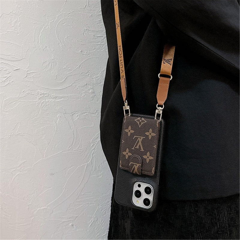 Luxusní Card Bag Crossbody Chain Case na iPhone