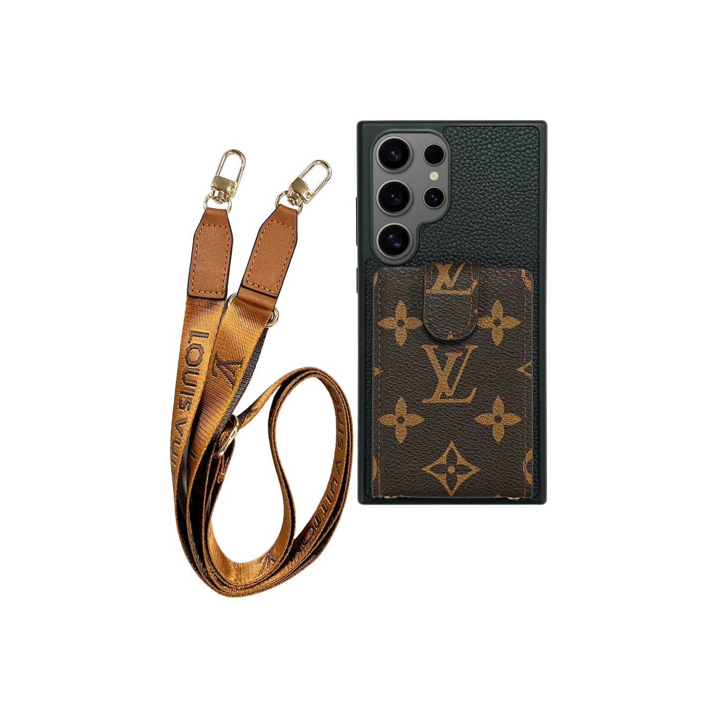Cardholder x Lanyard Signature Estuche marrón de dos tonos | Samsung