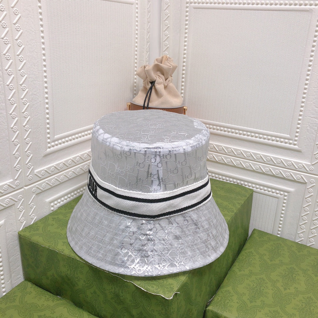 Vintage Sheer Organza Logo Bucket Hat for Women & Men