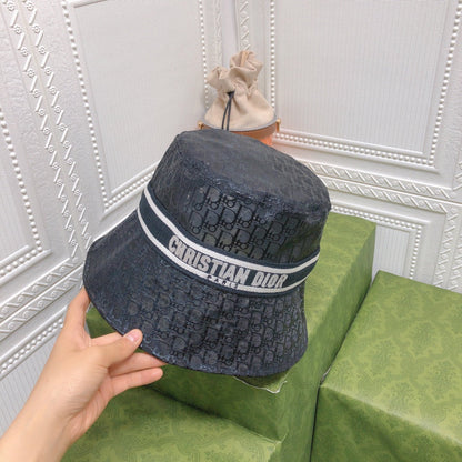 Vintage Sheer Organza Logo Bucket Hat for Women & Men