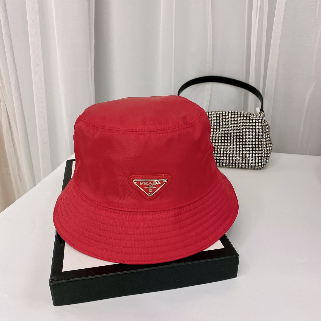 Fashion Triangle Logo Bucket Hat | Luxury Designer Cotton Hat
