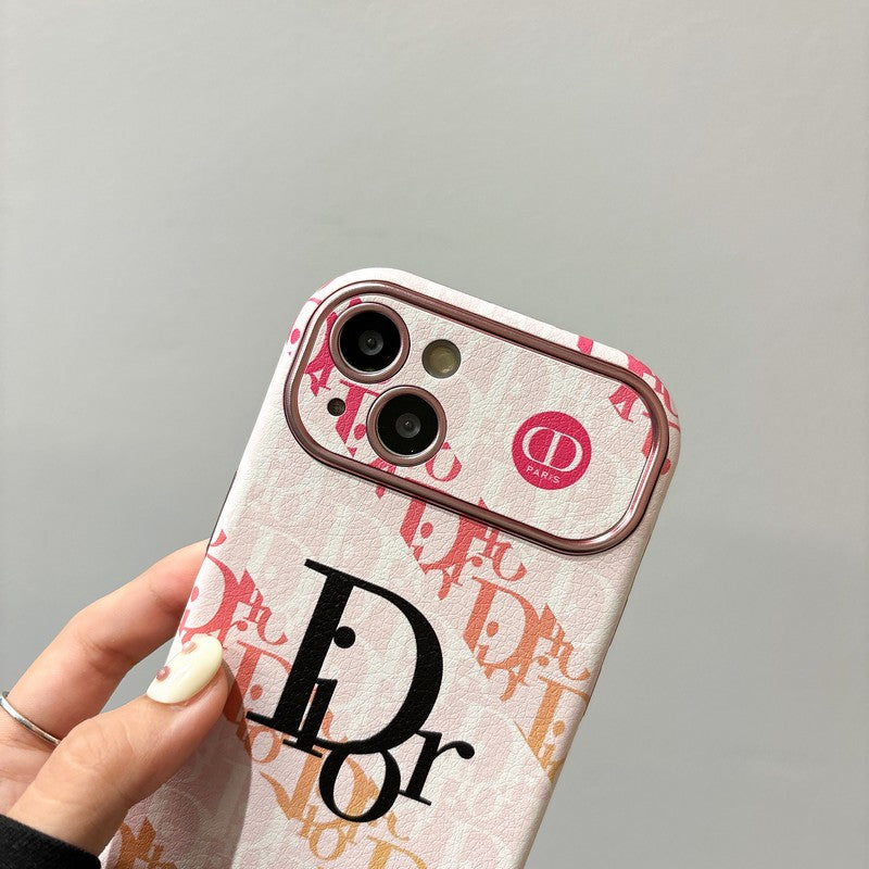 Módní bílé & hnědé kožené pouzdro na iPhone
