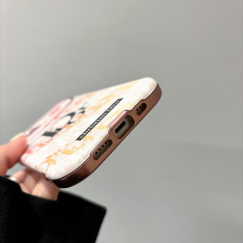 Módní bílé & hnědé kožené pouzdro na iPhone