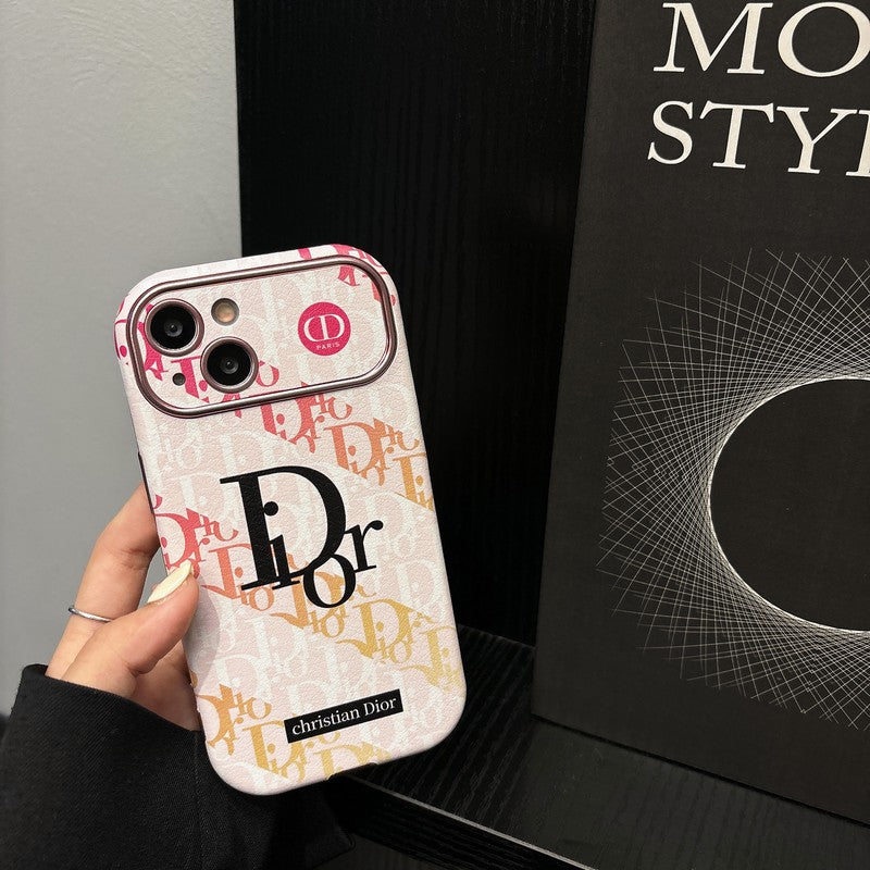 Módní bílé & hnědé kožené pouzdro na iPhone