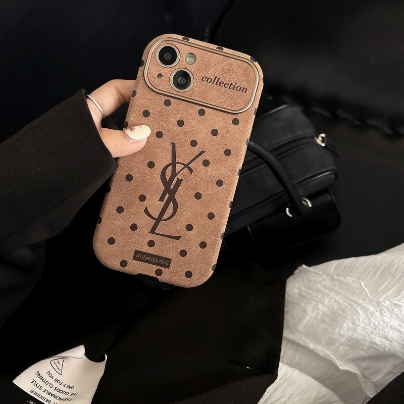 Cás IPhone Leathar Naomh Donn