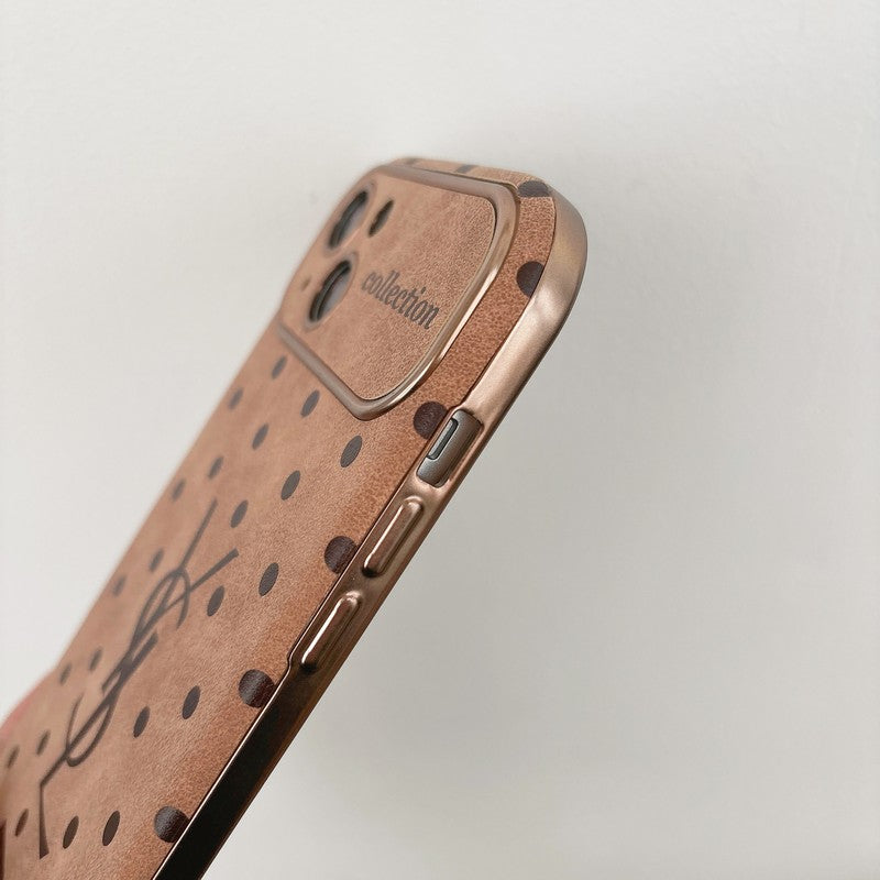 Cás IPhone Leathar Naomh Donn