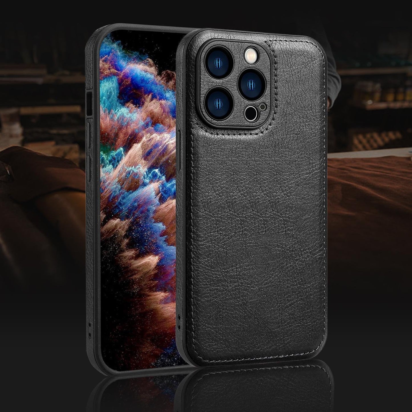Prémiové vintage kožené pouzdro na iPhone – Soft Touch nárazuvzdorný ochranný kryt
