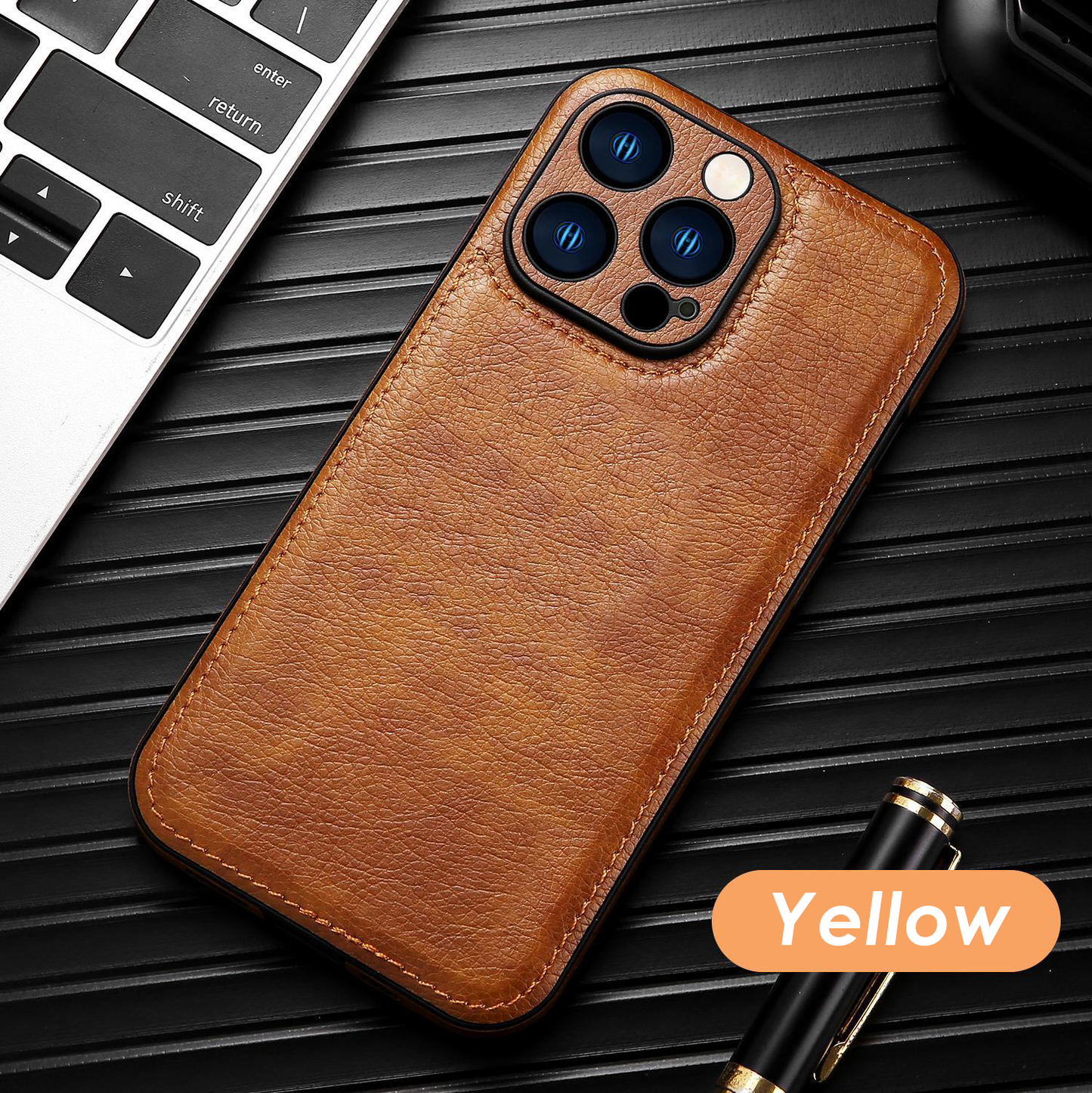 Prémiové vintage kožené pouzdro na iPhone – Soft Touch nárazuvzdorný ochranný kryt