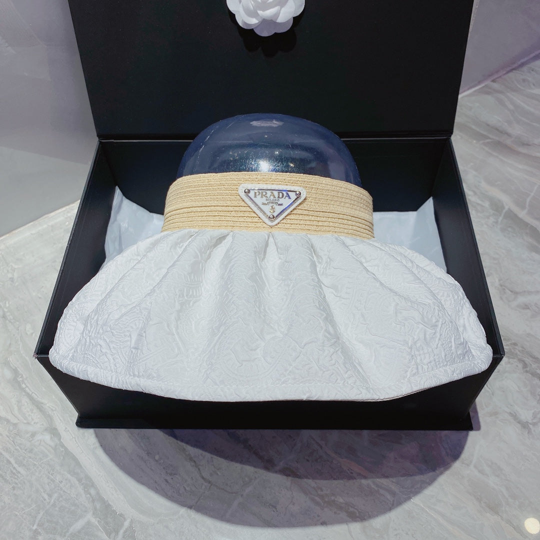 FashionFoldable Crinkled Cotton Sun Visor | Luxury Designer Summer Hat