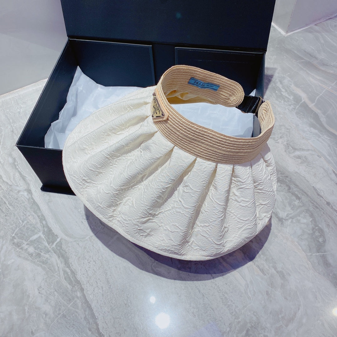 FashionFoldable Crinkled Cotton Sun Visor | Luxury Designer Summer Hat