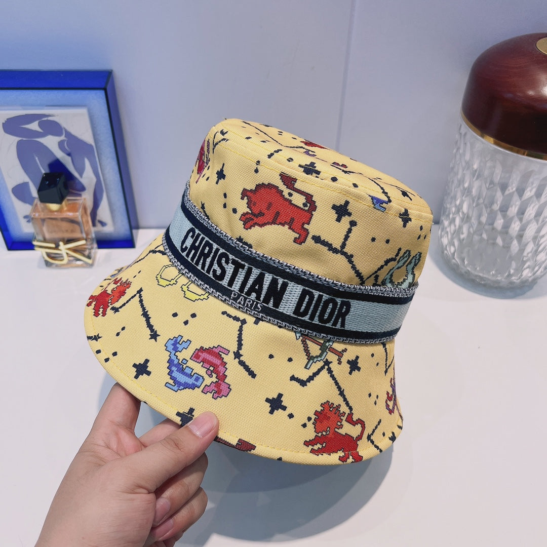 Vintage Oblique Webbing Bucket Hat | Luxury Designer Cotton Bucket Hat
