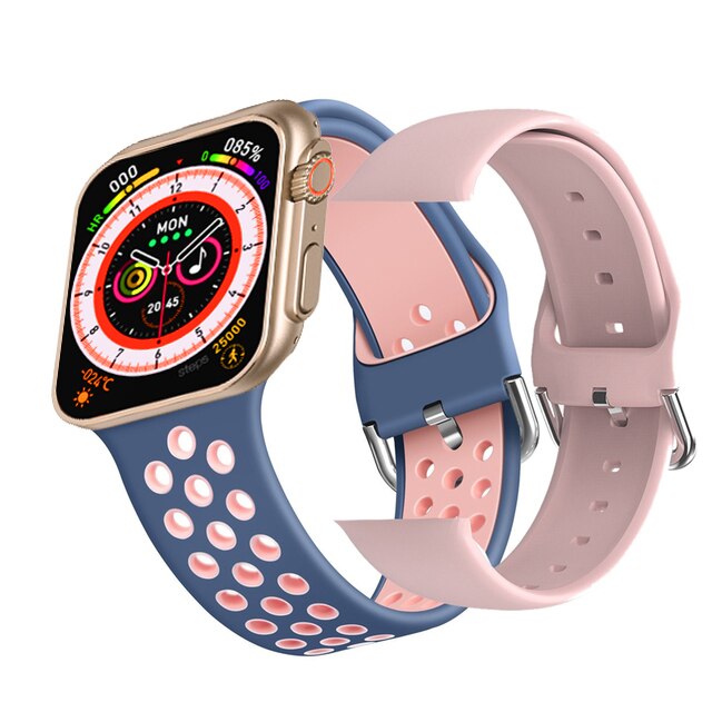 Sraith Faire Cliste NUA Ultra Men 8 Smartwatch Rochtana Doras NFC Do Bandaí Faire Fón Android Apple