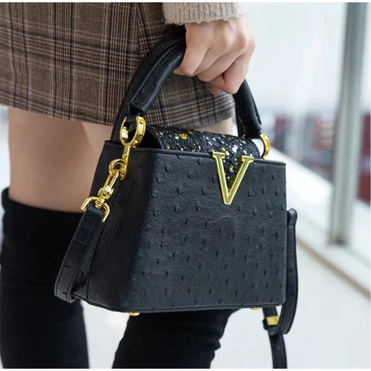 Borsa di lusso di fascia alta - Borsa a tracolla a tracolla con motivo struzzo alla moda primaverile