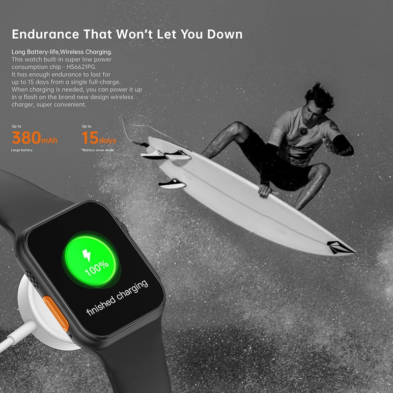 Sraith Faire Cliste NUA Ultra Men 8 Smartwatch Rochtana Doras NFC Do Bandaí Faire Fón Android Apple