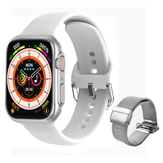 Sraith Faire Cliste NUA Ultra Men 8 Smartwatch Rochtana Doras NFC Do Bandaí Faire Fón Android Apple
