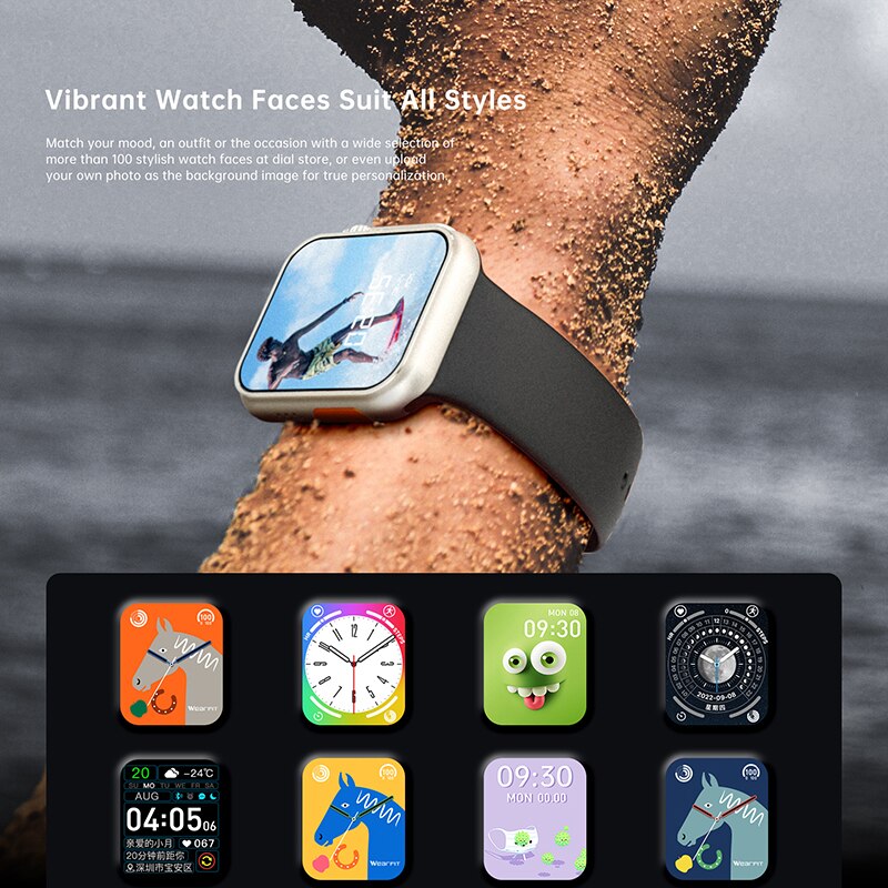 Sraith Faire Cliste NUA Ultra Men 8 Smartwatch Rochtana Doras NFC Do Bandaí Faire Fón Android Apple