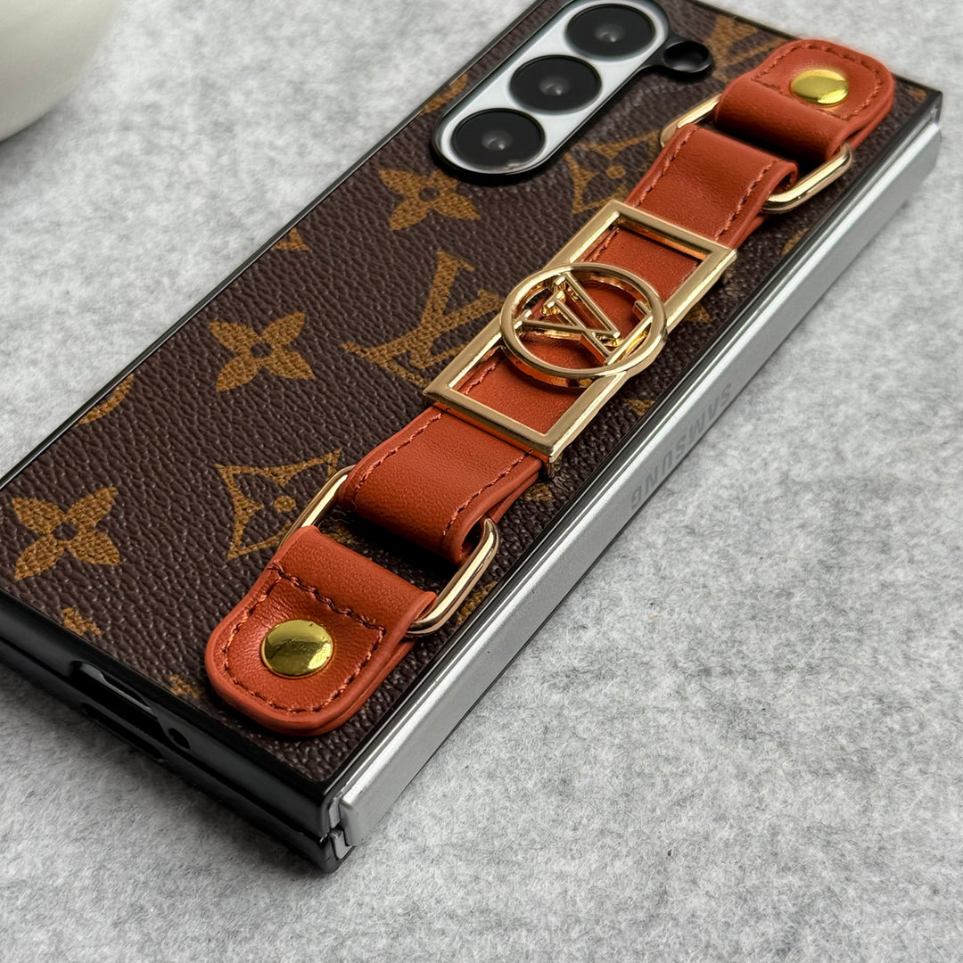 Luxusné značkové puzdro s držiakom popruhu pre Samsung Z Fold 7-4