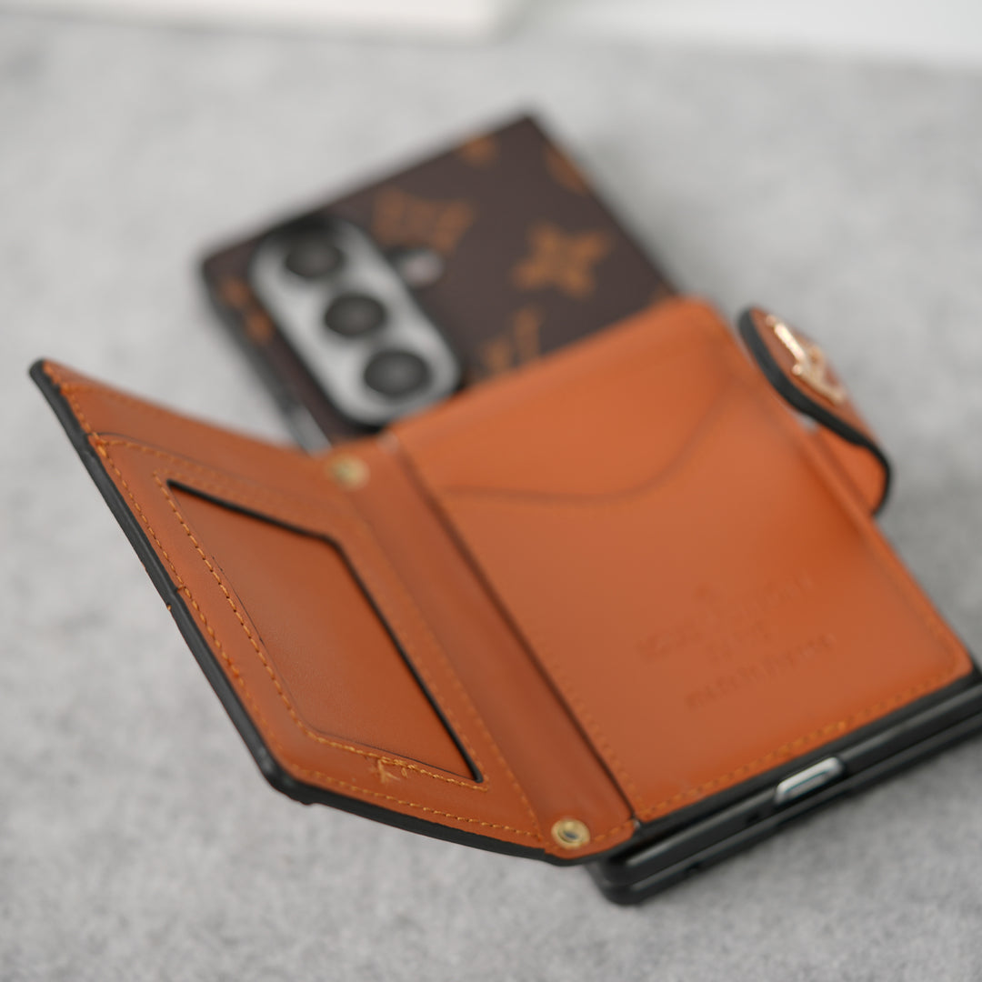 Étui à bandoulière pour porte-cartes de marque de luxe, étui pour Samsung Z Fold