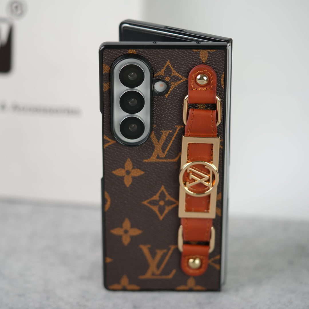 Luxusné značkové puzdro s držiakom popruhu pre Samsung Z Fold 7-4