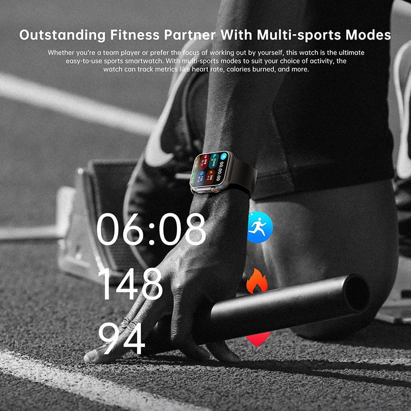 Sraith Faire Cliste NUA Ultra Men 8 Smartwatch Rochtana Doras NFC Do Bandaí Faire Fón Android Apple