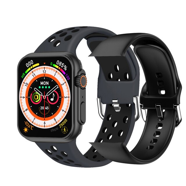 Sraith Faire Cliste NUA Ultra Men 8 Smartwatch Rochtana Doras NFC Do Bandaí Faire Fón Android Apple