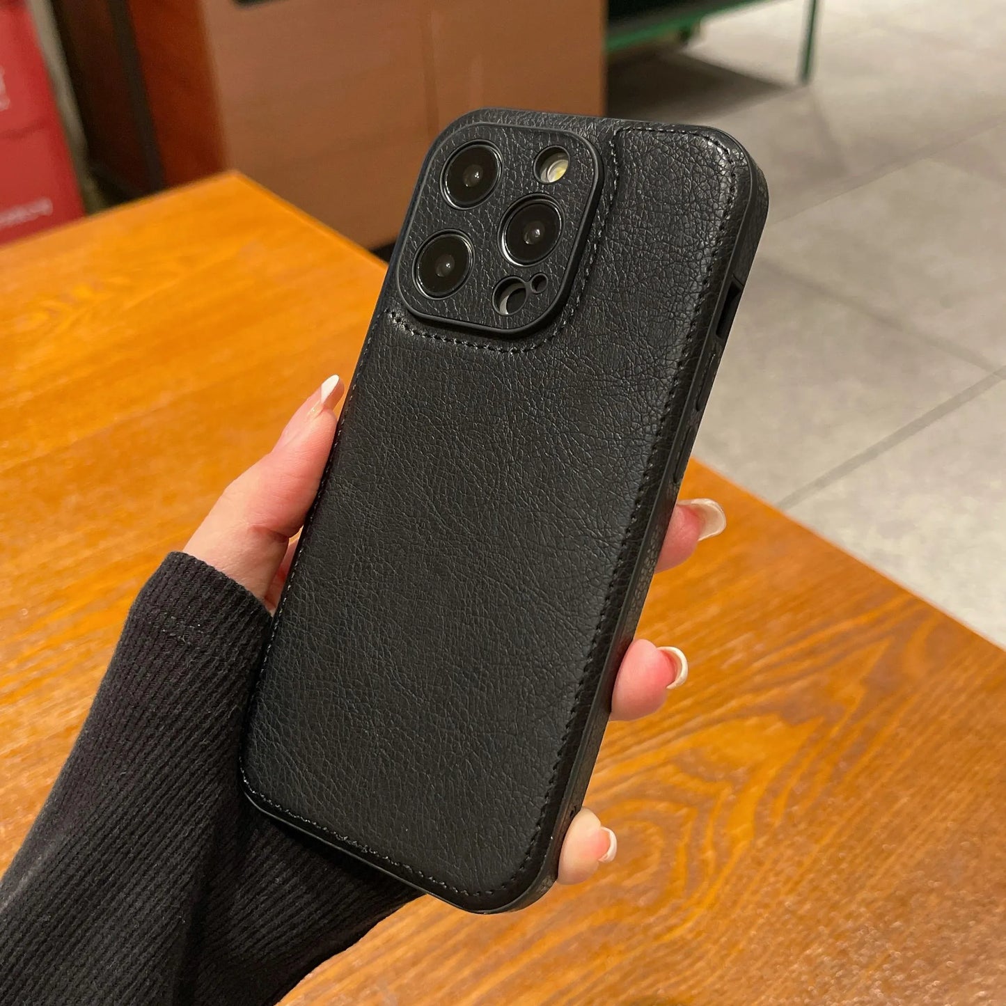 Prémiové vintage kožené pouzdro na iPhone – Soft Touch nárazuvzdorný ochranný kryt
