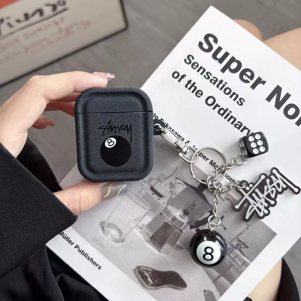 Etui na słuchawki AirPods z 8 kulkami i brelokiem