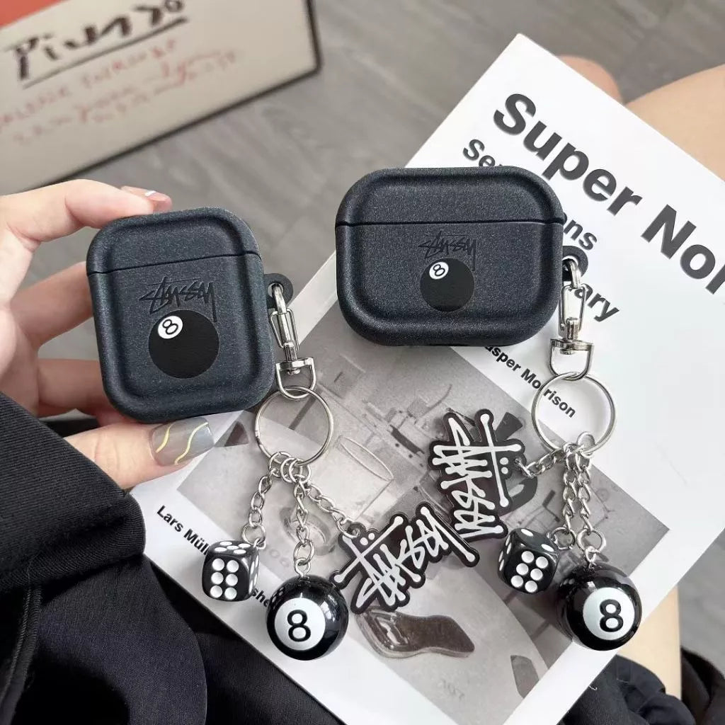Etui na słuchawki AirPods z 8 kulkami i brelokiem