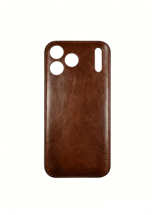 Ručně vyráběné pouzdro na iPhone z opálené kůže – Vintage Patina Edition
