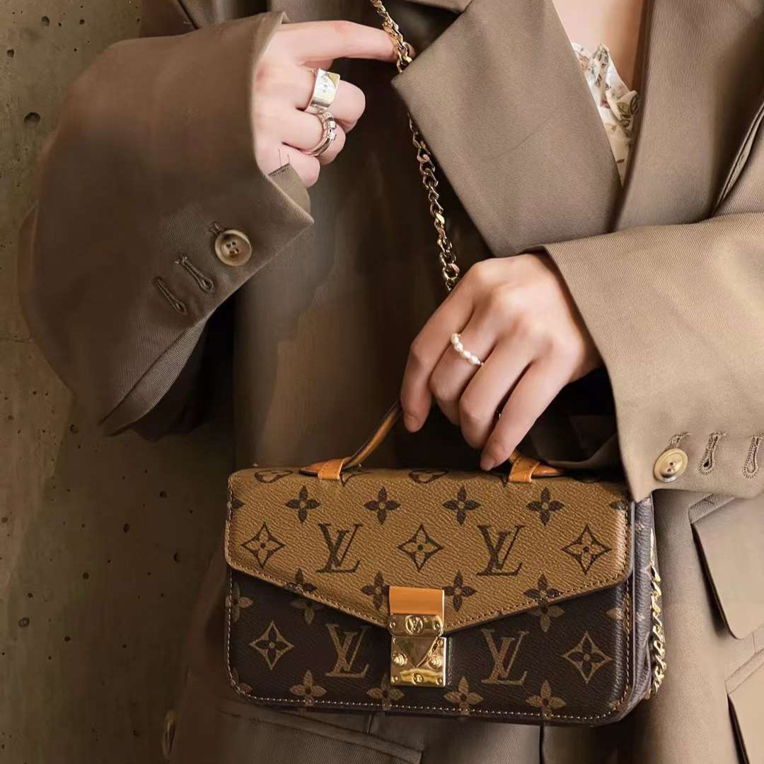 Monogram Canvas Bag Handhållen Crossbody Chain Mobiltelefon