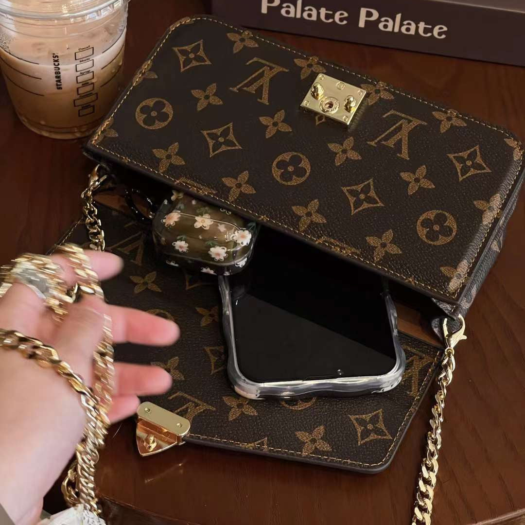 Monogram Canvas Bag Handhållen Crossbody Chain Mobiltelefon