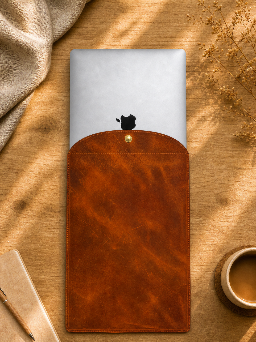 수제 가죽 MacBook 슬리브
